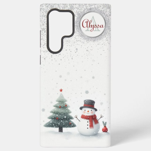 Snowman und Evergreen Samsung Galaxy Hülle (Rückseite)