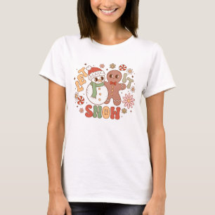 Snowman und Gingerbrei Man lassen es schneebedeckt T-Shirt