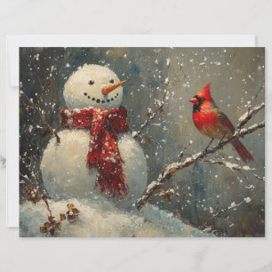 Snowman und Kardinal Ölgemälde
