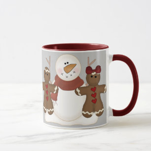 Snowman-und Lebkuchen-Paar-Tasse KRW niedliche Tasse
