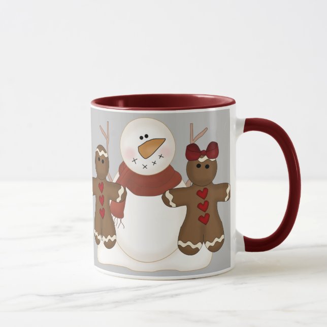 Snowman-und Lebkuchen-Paar-Tasse KRW niedliche Tasse (Rechts)