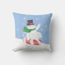 Snowman und Peppermint Blauer Keuchkissen Kissen