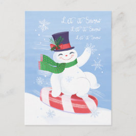 Snowman und Peppermint Postcard Postkarte