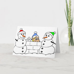 Snowman und Sneaky Boy Feiertagskarte