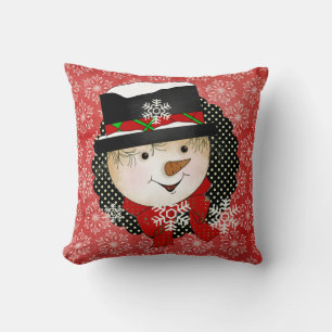 Snowman und Snow Lady Snowflakes Holiday Pillow Kissen