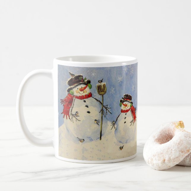 Snowman und Son Kaffeetasse (Mit Donut)