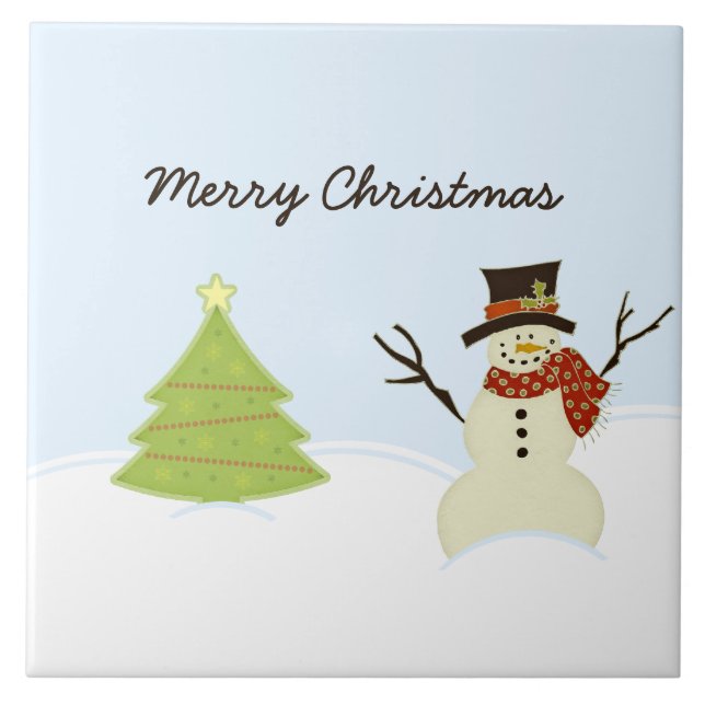 Snowman und Tree Fliese (Vorderseite)