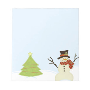 Snowman und Tree Notizblock