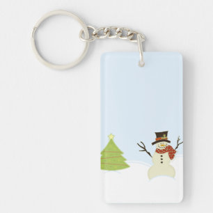 Snowman und Tree Schlüsselanhänger