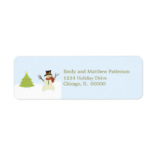 Snowman und Tree Weihnachtsadressen Labels