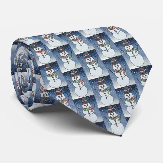 Snowman w/BG - Neck Tie Krawatte (Gerollt)