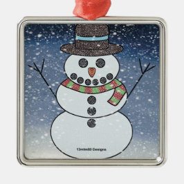 Snowman w/BG - Premium Ornament Aus Metall