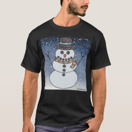 Snowman w/BG (vivid) - Dark T - Shirt der Männer
