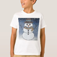 Snowman w/BG (weiß) - Boy's Basic T - Shirt