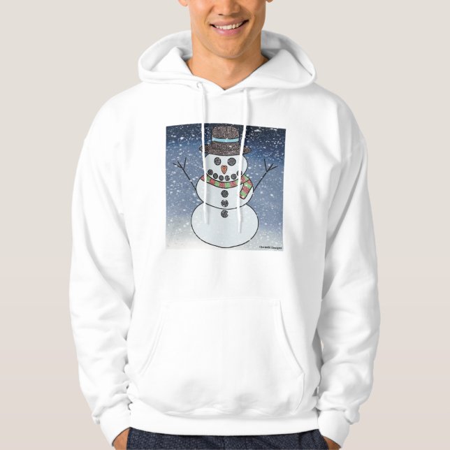 Snowman w/BG (weiß) - Männergedecktes Sweatshirt (Vorderseite)