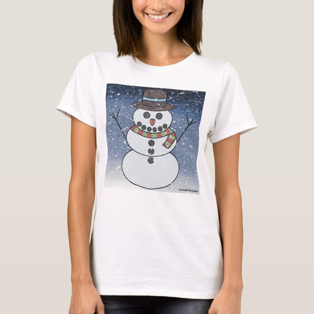 Snowman w/BG (weiß) - T - Shirt für Frauen (Vorderseite)
