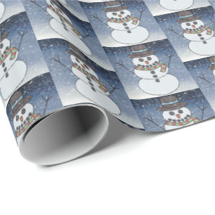 Snowman w/BG - Wrapping Paper Geschenkpapier