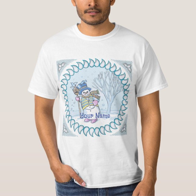 Snowman Walking T - Shirt (Vorderseite)