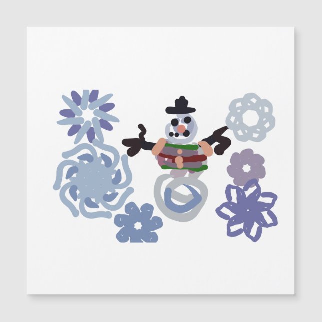 Snowman warm  magnetkarte (Vorderseite)