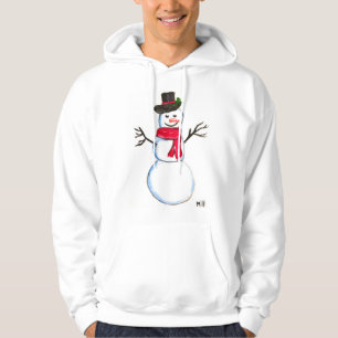 Snowman Wasserfarbe niedlich Winter Vintag Retro Hoodie
