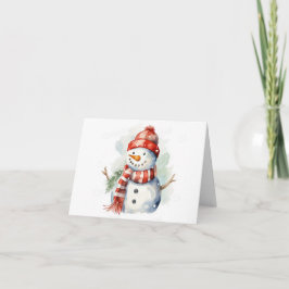 Snowman Watercolor Karte