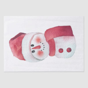 Snowman Watercolor Winter Weihnachten Seidenpapier
