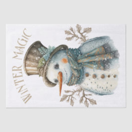 Snowman Watercolor Winter Weihnachten Seidenpapier