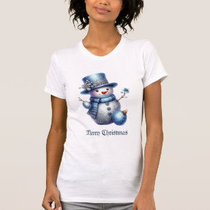 Snowman Weihnachten Elegante Winterferien Frauen T-Shirt