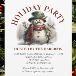 Snowman Weihnachten Vintag wünscht Papierplatte Einladung