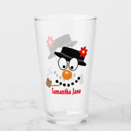 Snowman Weihnachts-Cartoon Glas