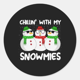 Snowman Weihnachts-Chillin mit meinen Snowmies Ugl Runder Aufkleber