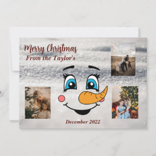 Snowman Weihnachts-Fotokarte Feiertagskarte