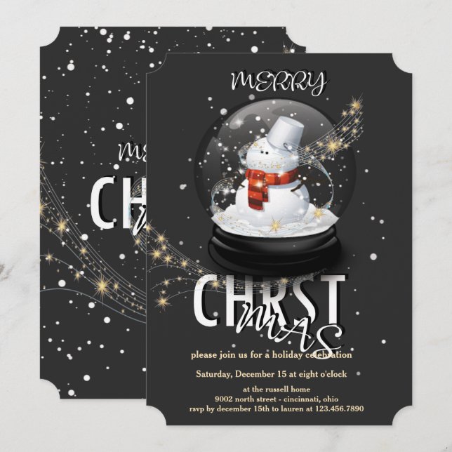 Snowman Weihnachts-Party Einladung (Vorne/Hinten)