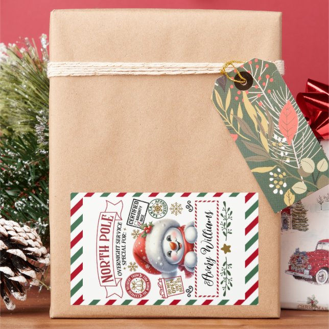 Snowman Weihnachts-Sonderlieferung von Sant Rechteckiger Aufkleber (Feiertag)