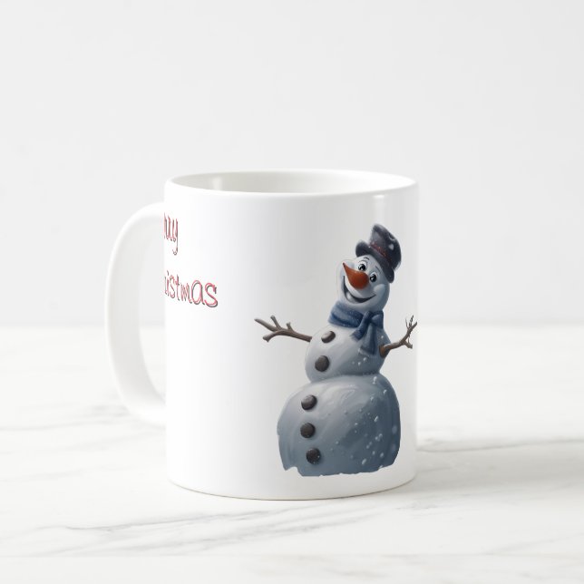 Snowman Weihnachts-Tasse Kaffeetasse (Vorderseite Links)