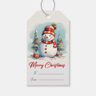 Snowman Weihnachts-Weihnachtsgeschenk Tags Geschenkanhänger
