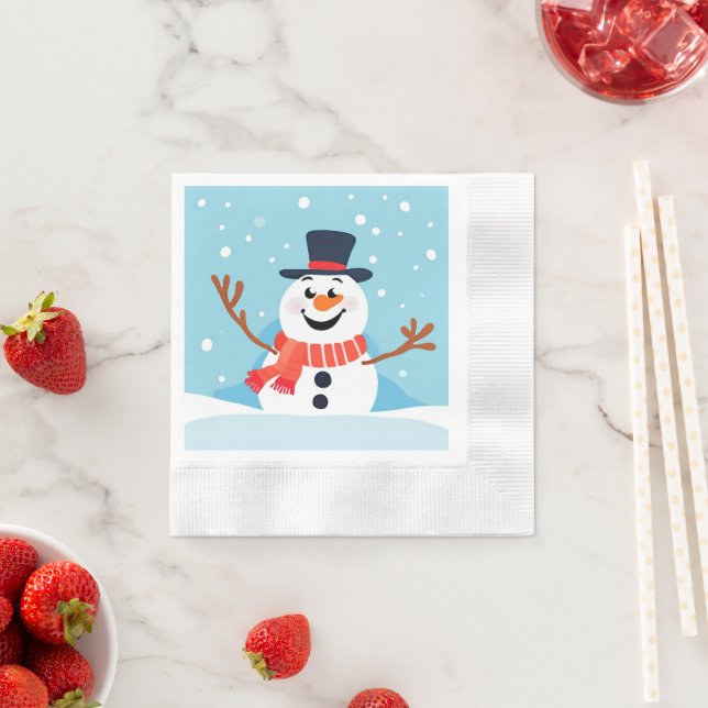 Snowman Weihnachtsfeier Papier Napkin Serviette (Beispiel)