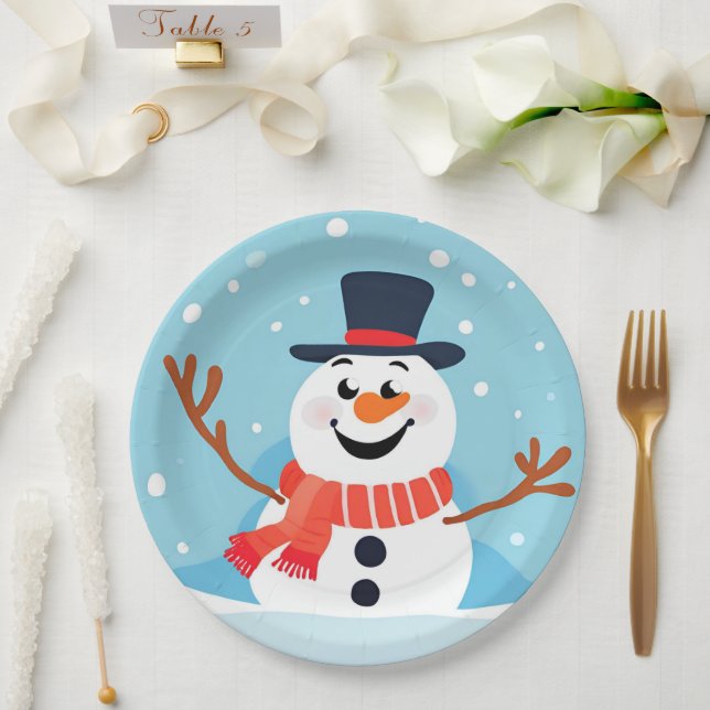 Snowman Weihnachtsfeiertag-Platte Pappteller (Hochzeit)