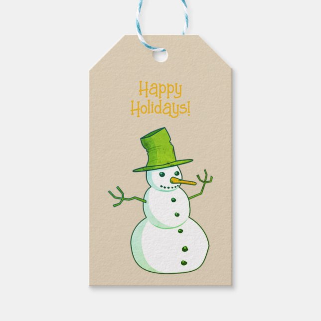 Snowman Weihnachtsgeschenke Tags Geschenkanhänger (Vorderseite)