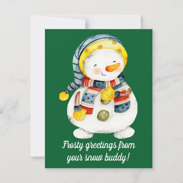 Snowman Weihnachtskarte Feiertagskarte (Vorderseite)