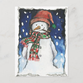 Snowman - Weihnachtspostkarte Feiertagspostkarte
