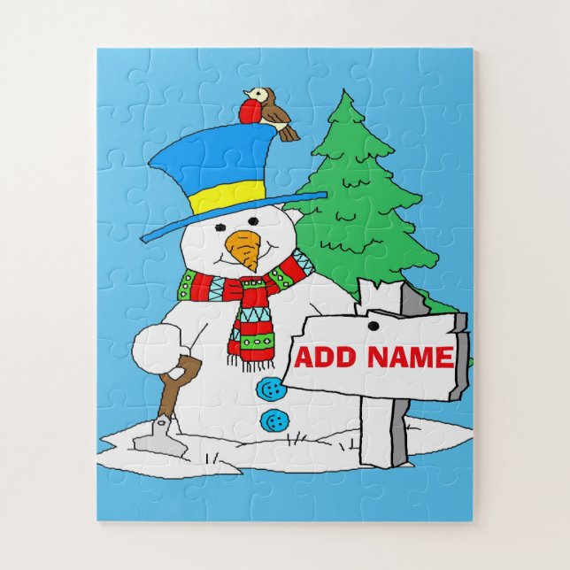Snowman Weihnachtsstil Puzzle (Vertikal)