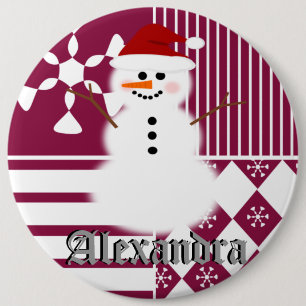 Snowman-WeihnachtsStrumpf-Namen-Umbau-Knöpfe Button