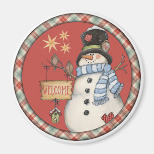 Snowman Welcome Magnet