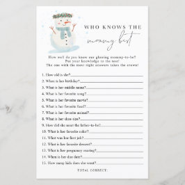 Snowman Wer das beste Baby-Duschspiel kennt