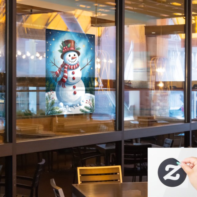 Snowman Window Cloning Fensteraufkleber (Restaurantfenster)