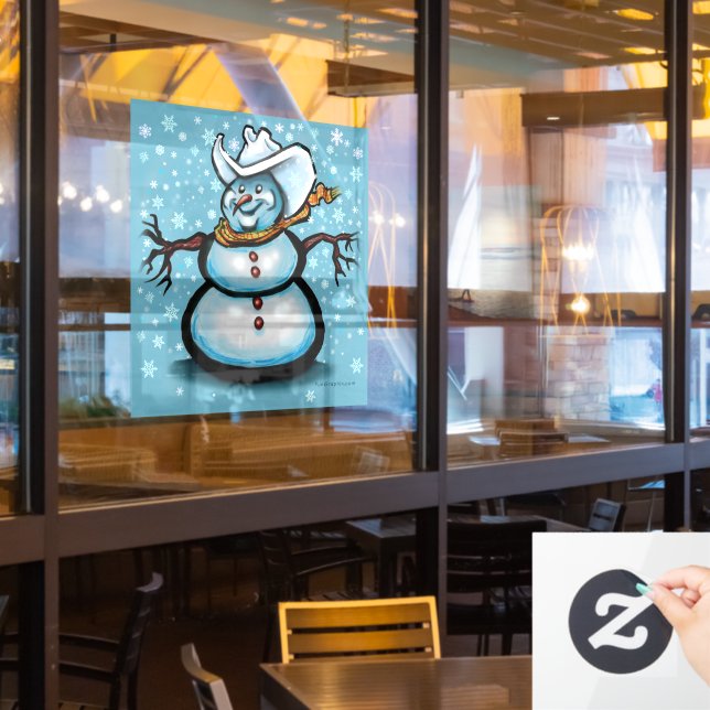 Snowman Window Cloning Fensteraufkleber (Restaurantfenster)