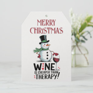 Snowman Wine Quote Winterweihnachtsfest Feiertagskarte