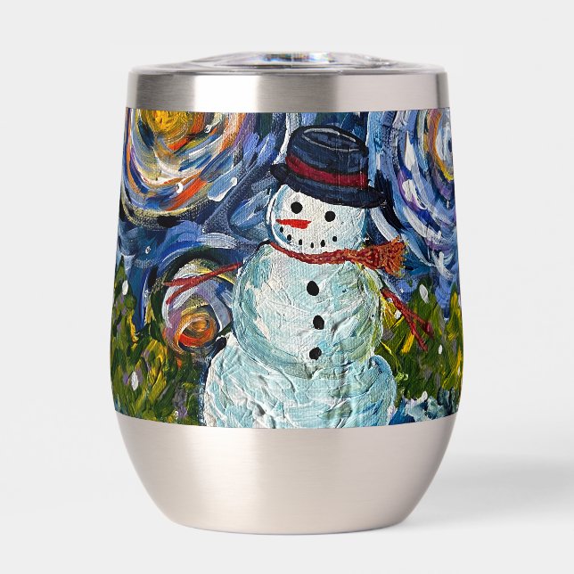 Snowman Wine Tumbler (Vorderseite)