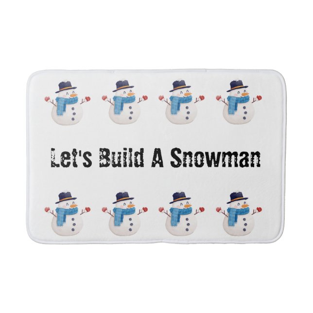 Snowman Winter Bathroom Mat Badematte (Vorderseite)